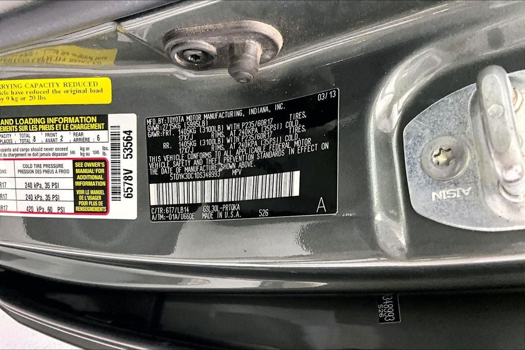 2013 Toyota Sienna XLE 8 Passenger