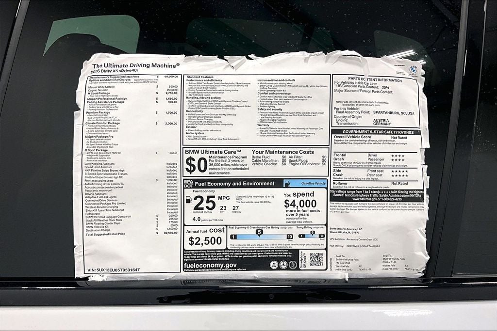 2026 BMW X5 sDrive40i