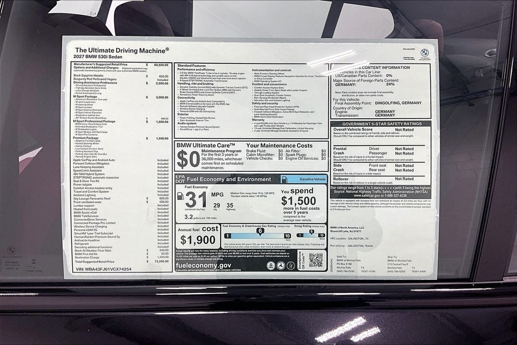 2027 BMW 5 Series 530i