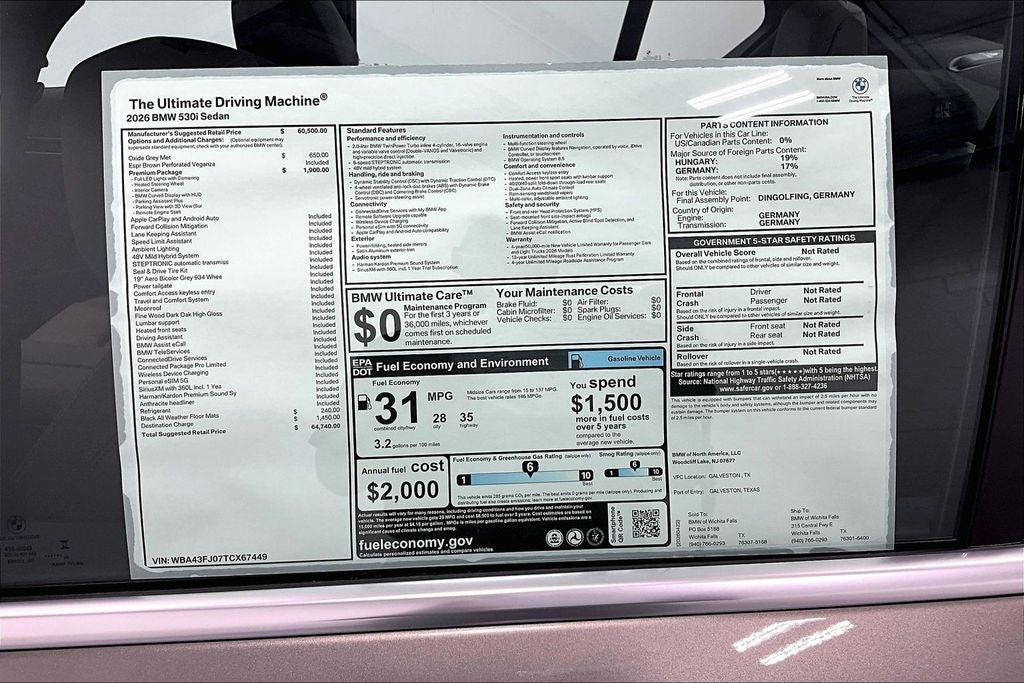 2026 BMW 5 Series 530i