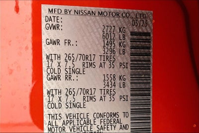 2025 Nissan Frontier Crew Cab PRO-4X 4x4